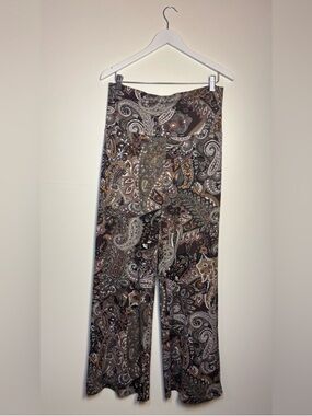 Wrangler Paisley Wide-Leg Women’s Pants - Brown Multi stretchy
